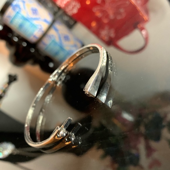 Silver metal round bracelet with diamonds💎 - Picture 7 of 11